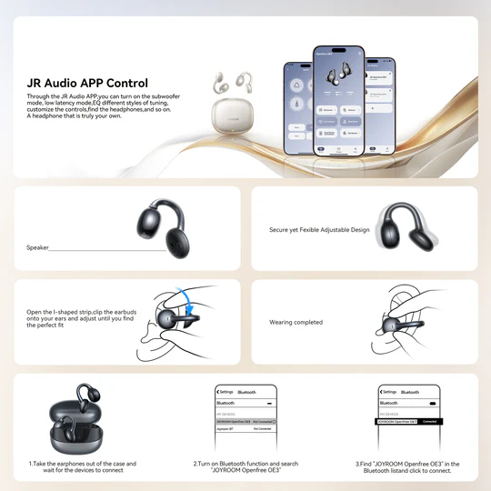 Joyroom JR-OE3 Open-Ear TWS Earphones - Silver Joyroom JR-OE3 Open-Ear TWS Earphones - Silver